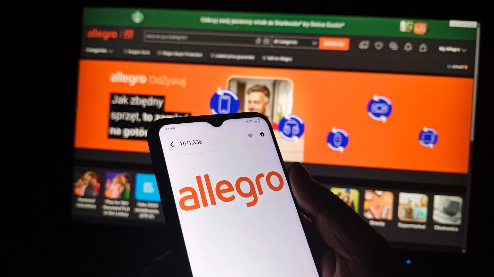 Jeden klik na Allegro i paczka jest w automacie jeszcze dziś. Mało kto o tym wie. aplikacja allegro na akranie smartfona i laptopa.