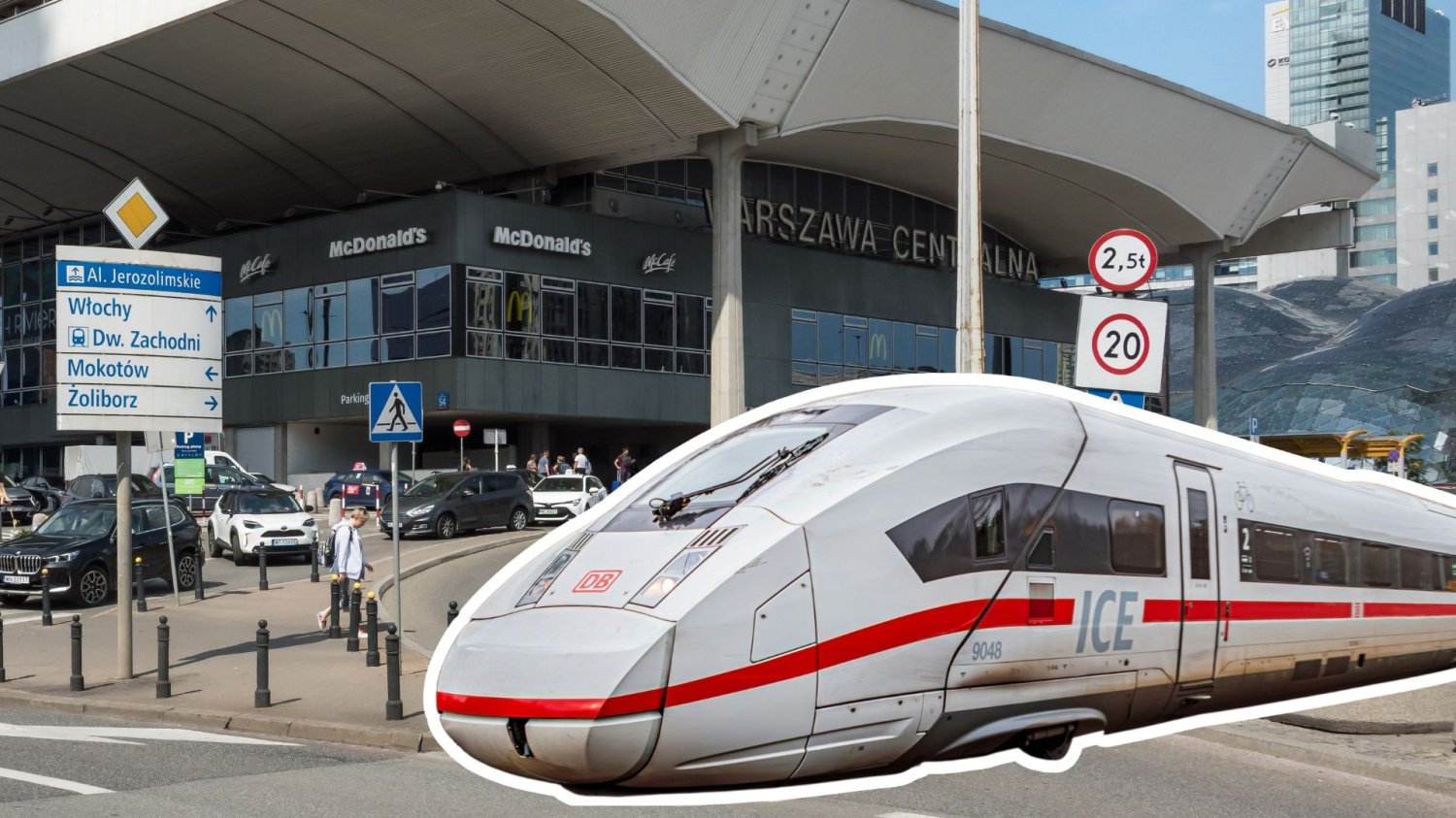 Dworzec Warszawa Centralna, niemiecki pociąg.