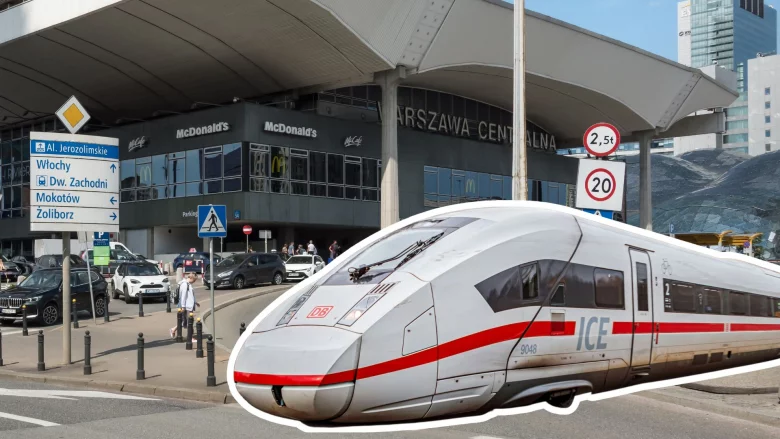 Dworzec Warszawa Centralna, niemiecki pociąg.