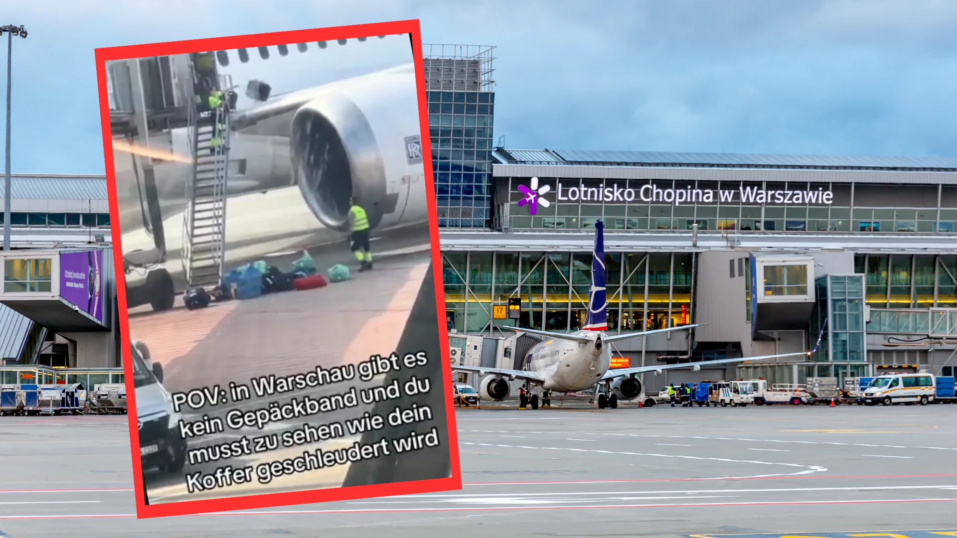 Film z lotniska w Warszawie podbija internet. W komentarzach wybuchła dyskusja Lotniska Chopina w Warszawie. Screenshot z nagrania z lotniska w Warszawie.