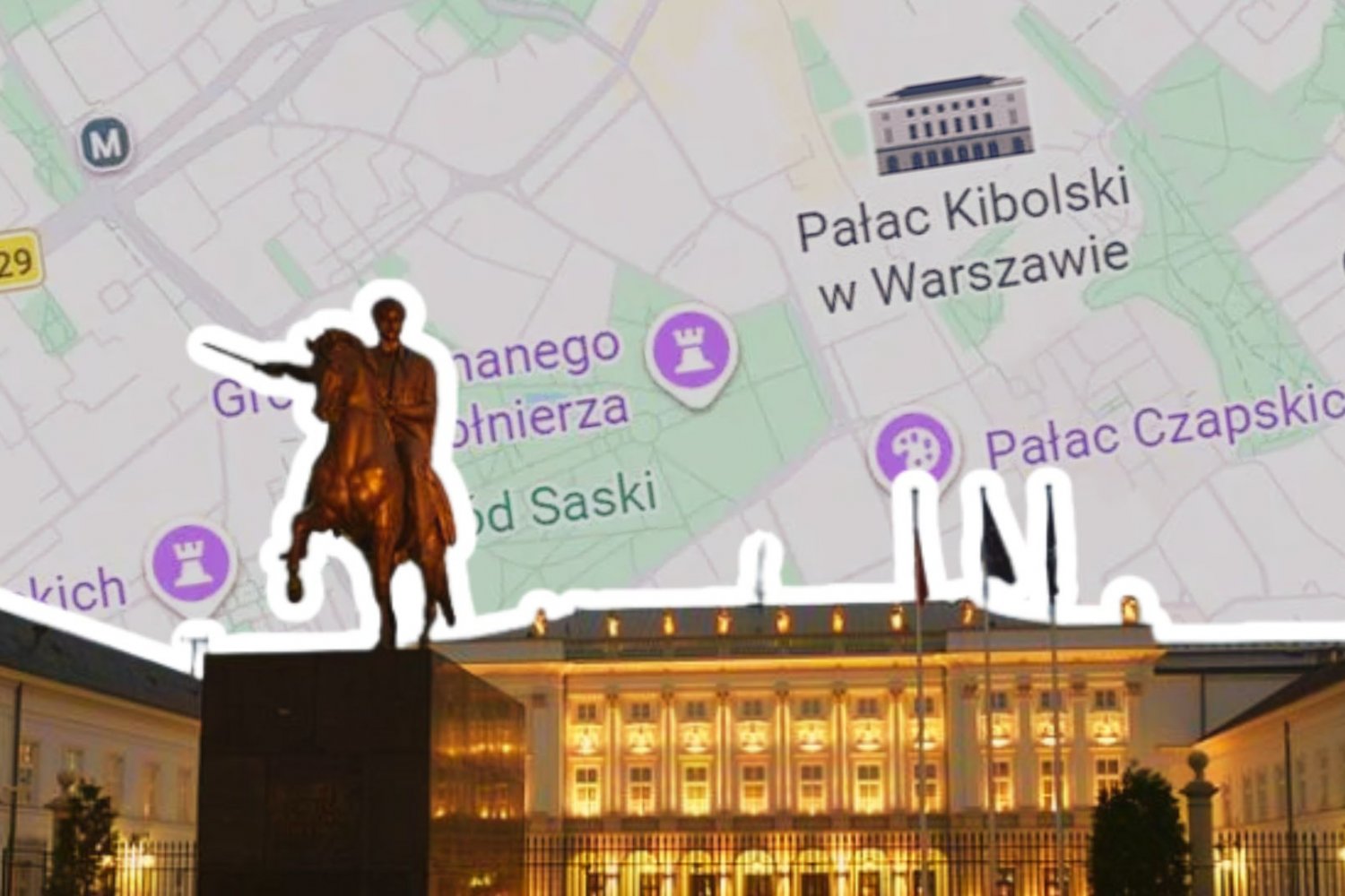 Grób "Znanego Żołnierza SS" i "Pałac Kibolski". Trolle zdemolowały mapę Warszawy Pałac Prezydencki oraz zmienione Google Maps