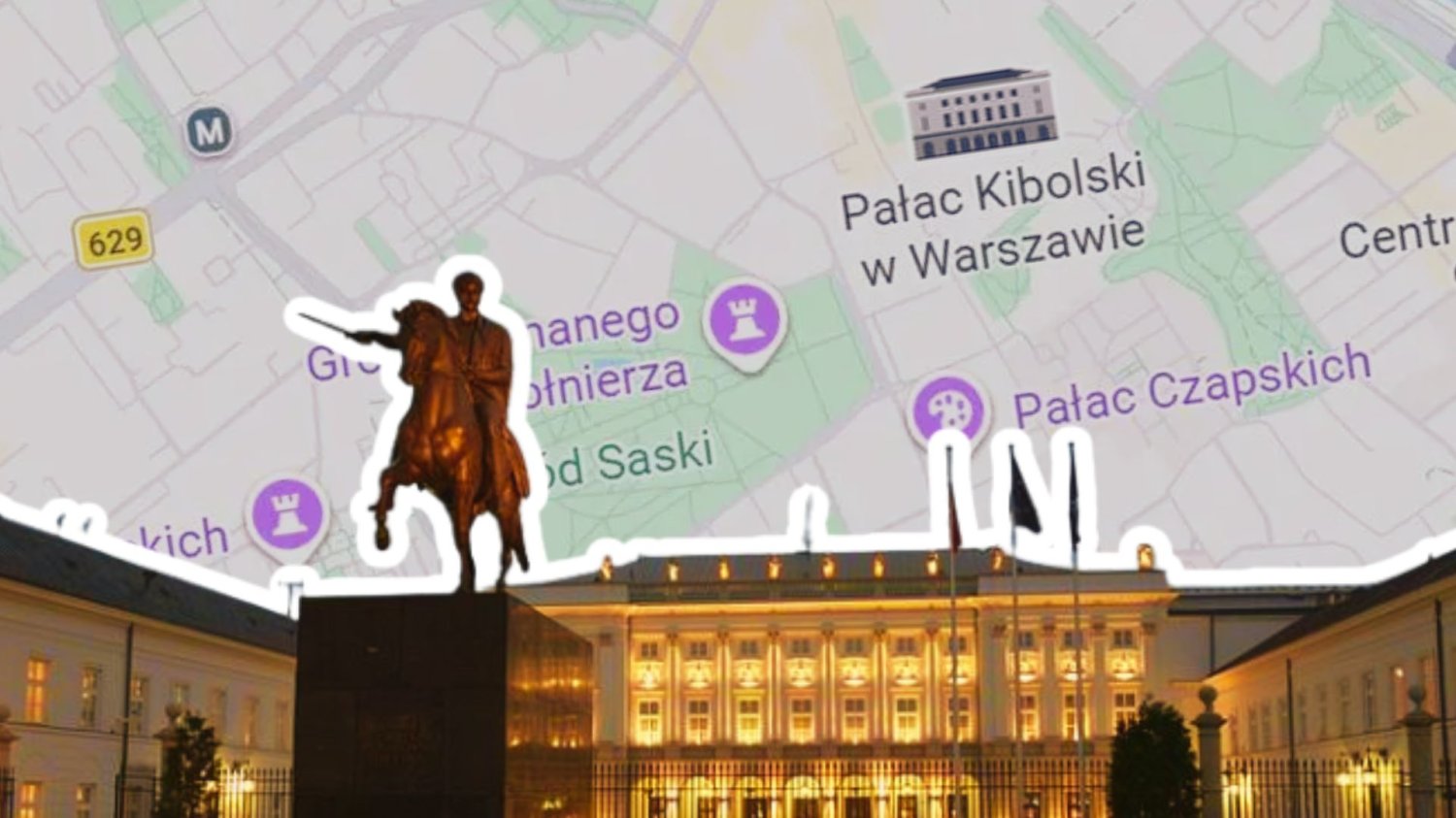 Grób "Znanego Żołnierza SS" i "Pałac Kibolski". Trolle zdemolowały mapę Warszawy Pałac Prezydencki oraz zmienione Google Maps