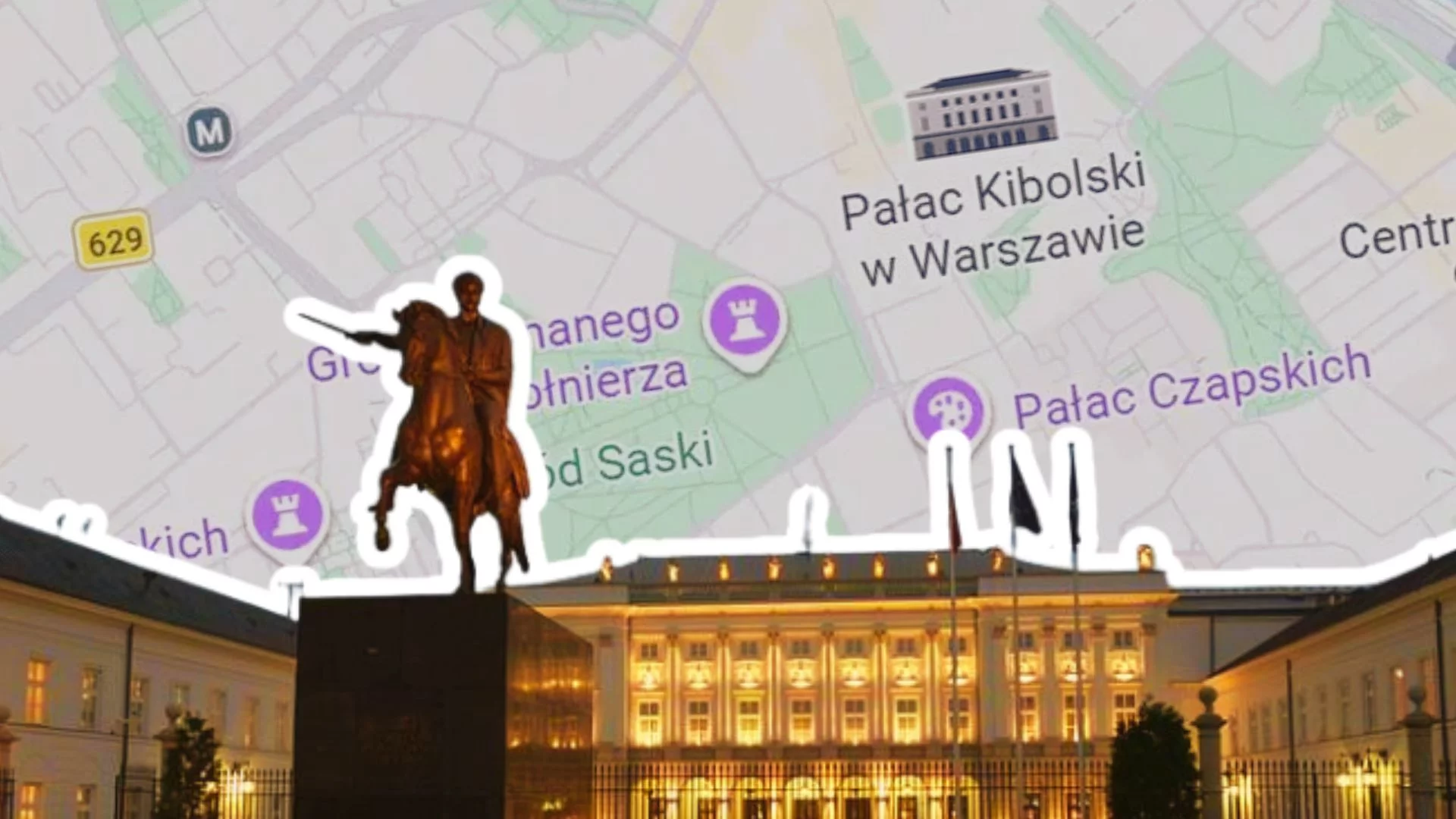 Grób "Znanego Żołnierza SS" i "Pałac Kibolski". Trolle zdemolowały mapę Warszawy Pałac Prezydencki oraz zmienione Google Maps
