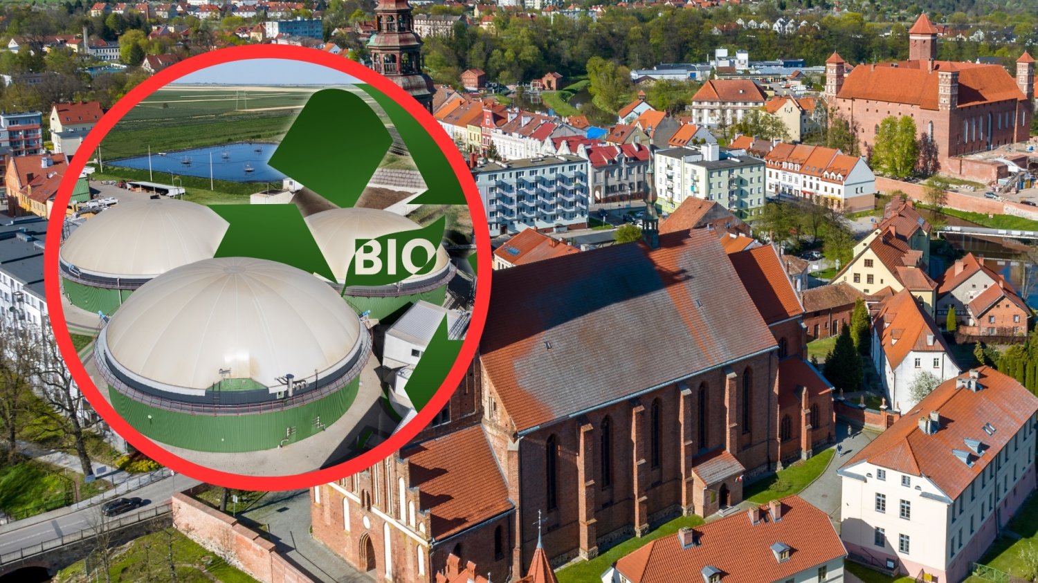 W polskim uzdrowisku ma powstać biogazownia. Mieszkańcy boją się o swoje nosy. Panorama miasta Lidzbark Warmiński. Biogazownia.