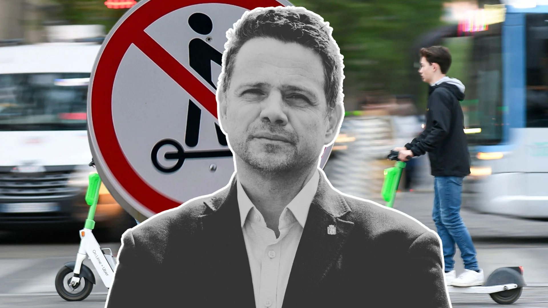 Trzaskowski chwali się, że sprząta hulajnogi. Za wolno, za mało, a problem i tak śmiga po chodniku Rafał Trzaskowski na tle zakazu hulajnóg i ludzi na jednośladach.