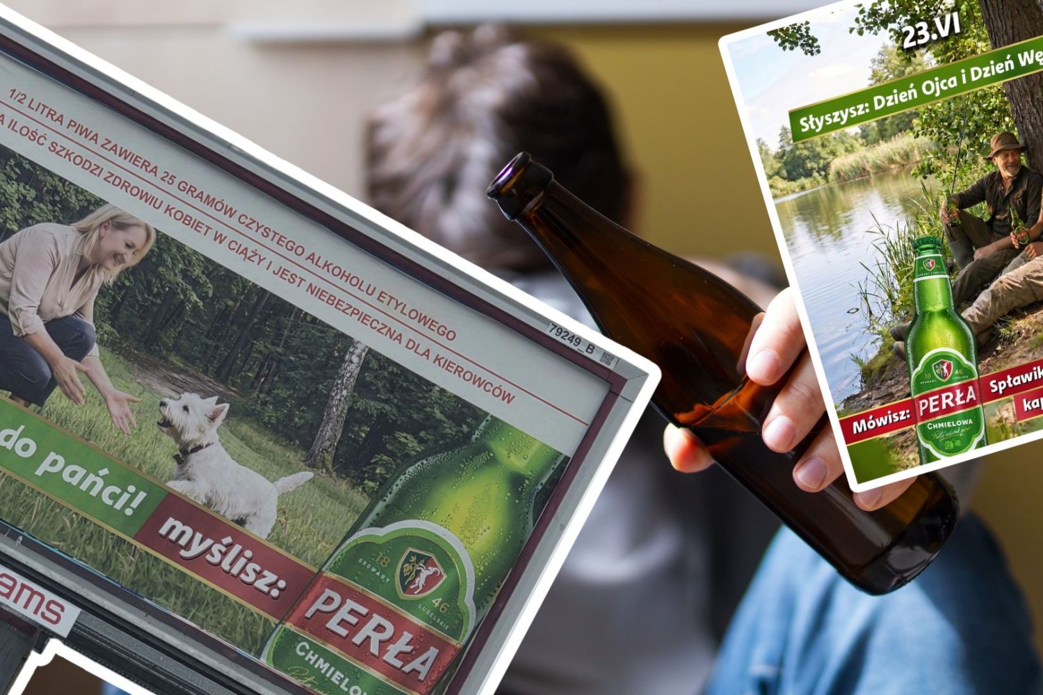 Reklamy browaru Perła i załamany człowiek z butelką piwa. Nowa reklama Perły sprawia, że łapię się za głowę. Czy według was spacer z psem to tylko wymówka, żeby się napić?