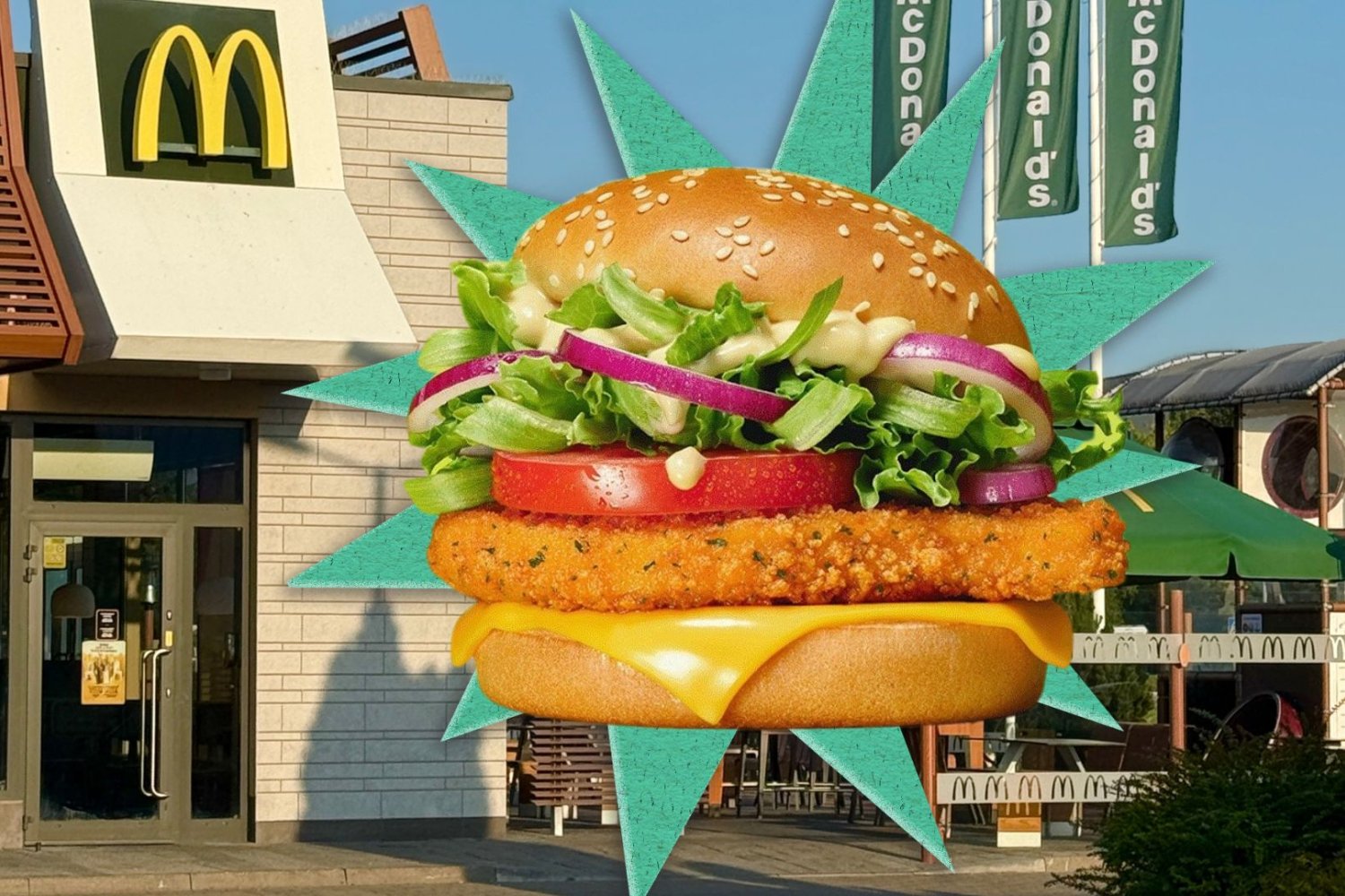 Restauracja McDonald's i McVeggie Deluxe.