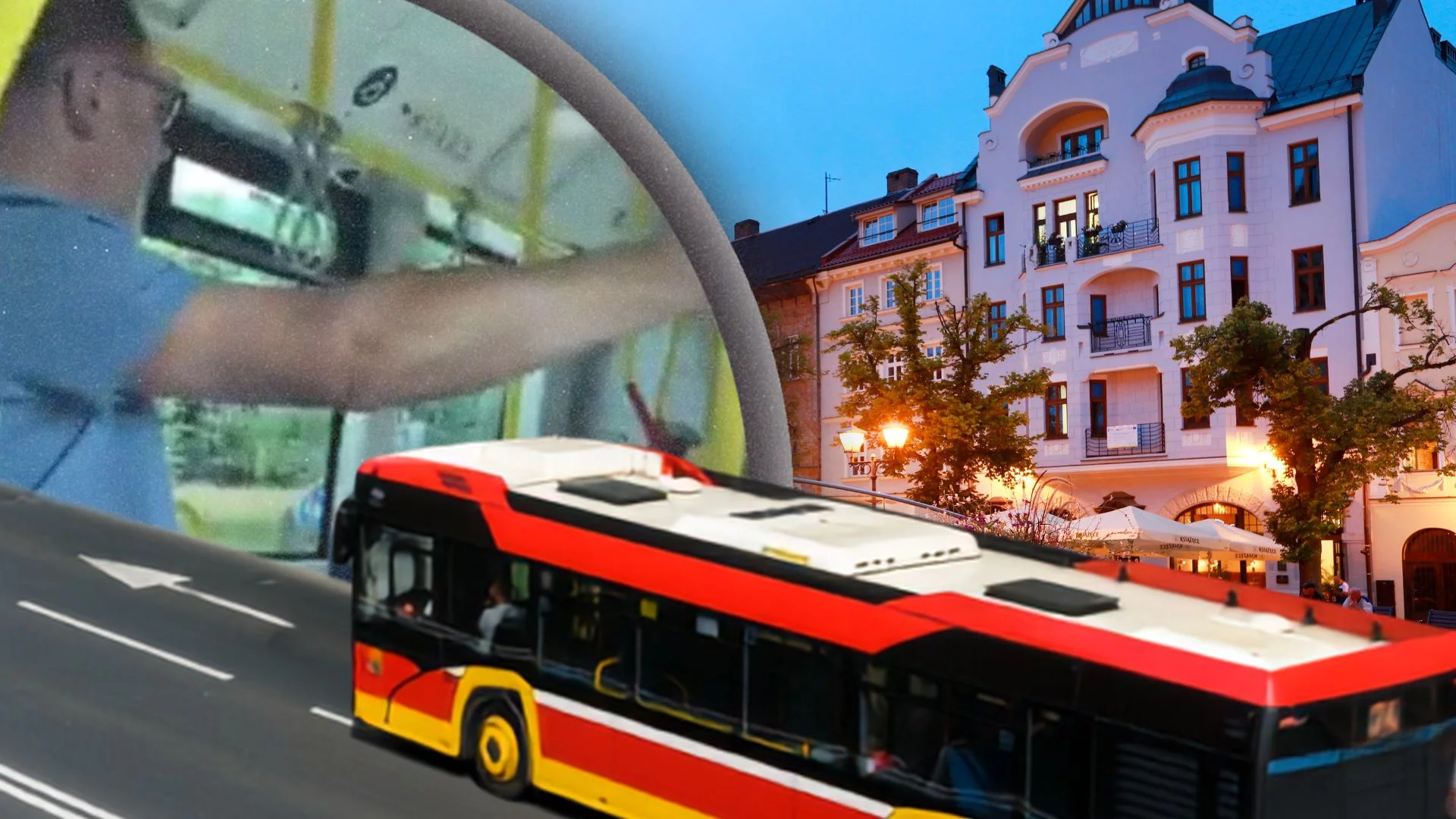 Bielsko-Biała dziś jest znane z antyukraińskiej postawy jednego z mieszkańców. "Jeden ohydny incydent" Rynek w Bielsku-Białej, autobus i mężczyzna z incydentu.