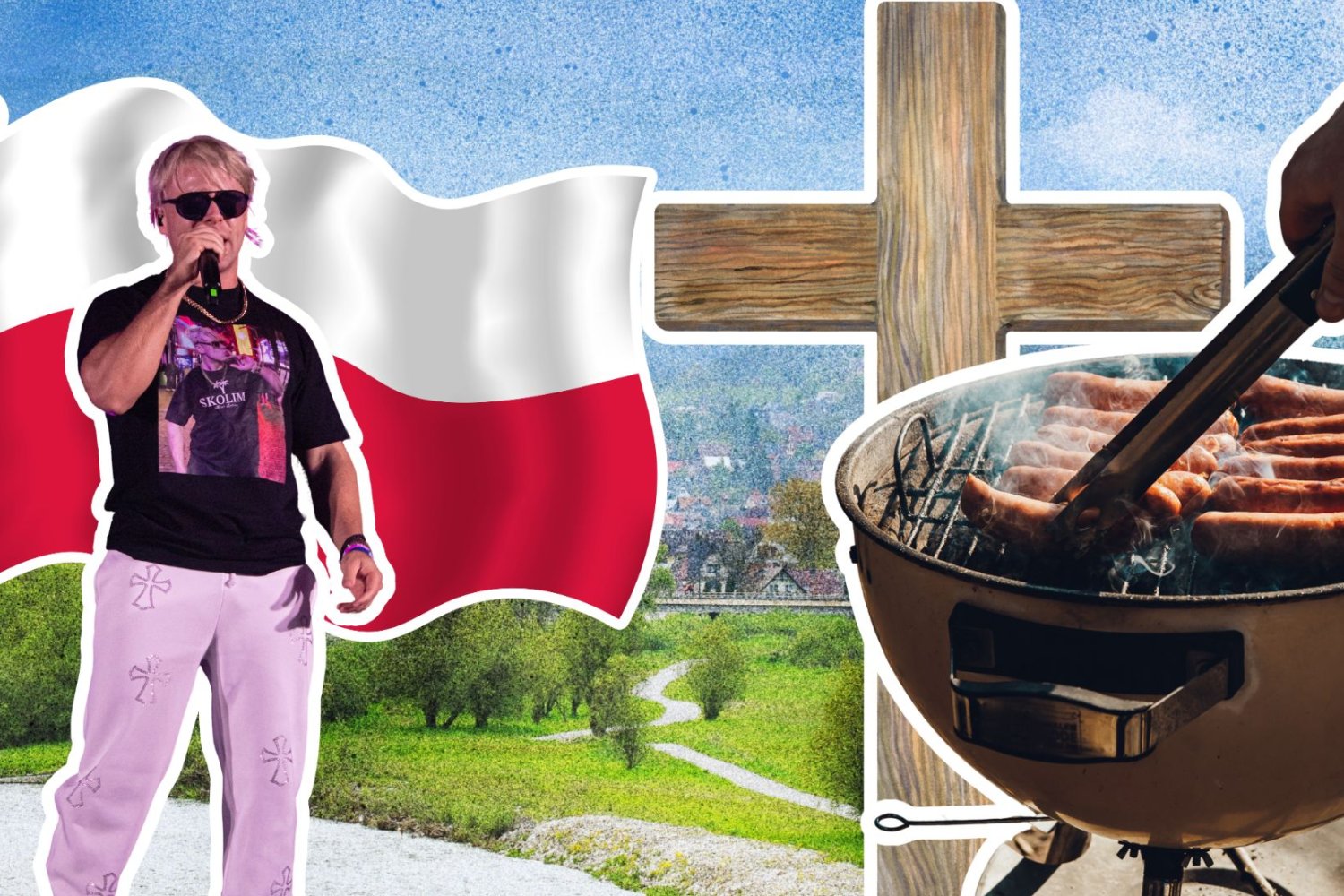Skolim, grill, flaga Polski i krzyż na tle Nowego Targu. Ksiądz zwolnił fanów disco polo z postu. Wszystko dla kiełbasy z twarzą Skolima