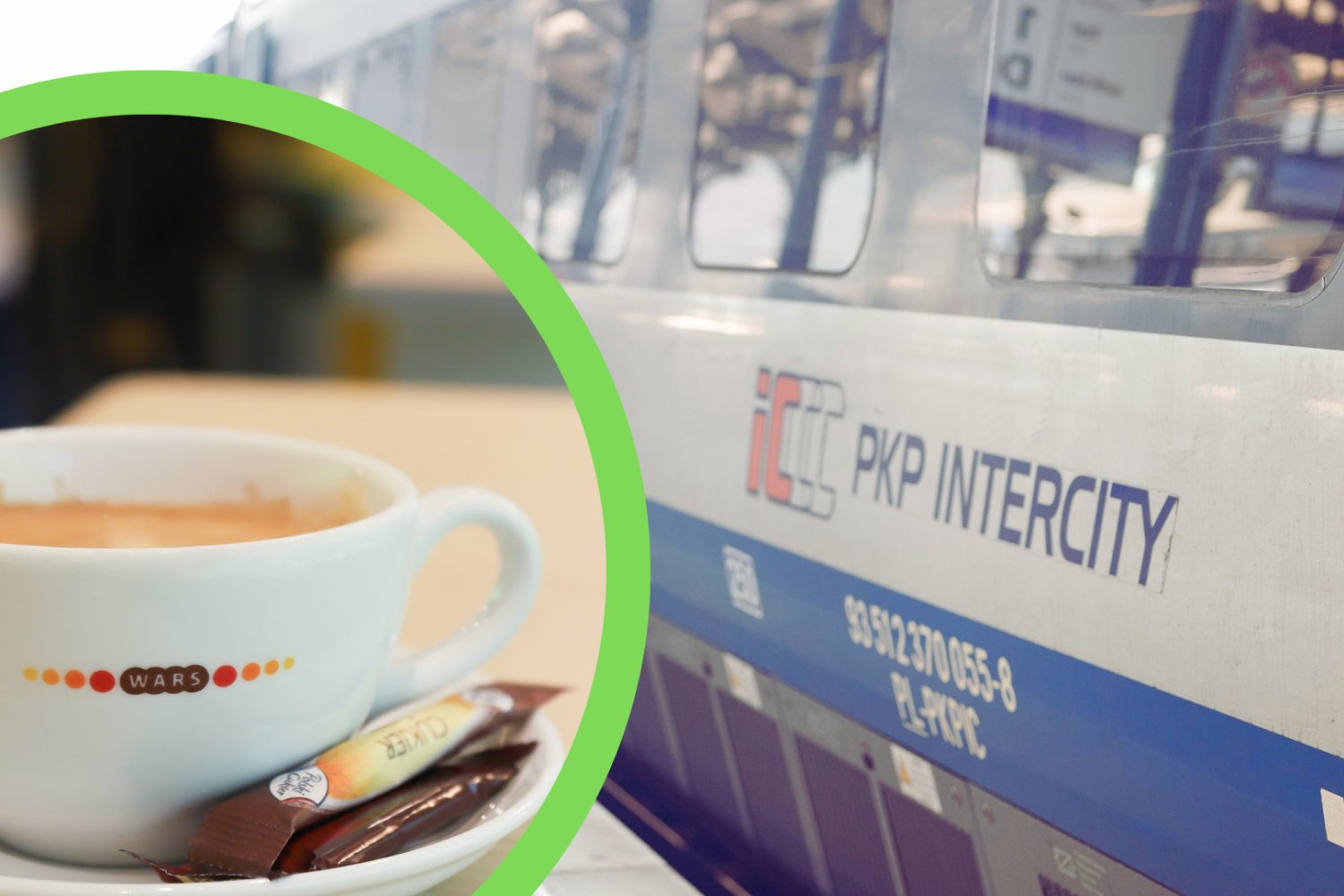 Pociąg PKP Intercity. Kawa z wagonów WARS.