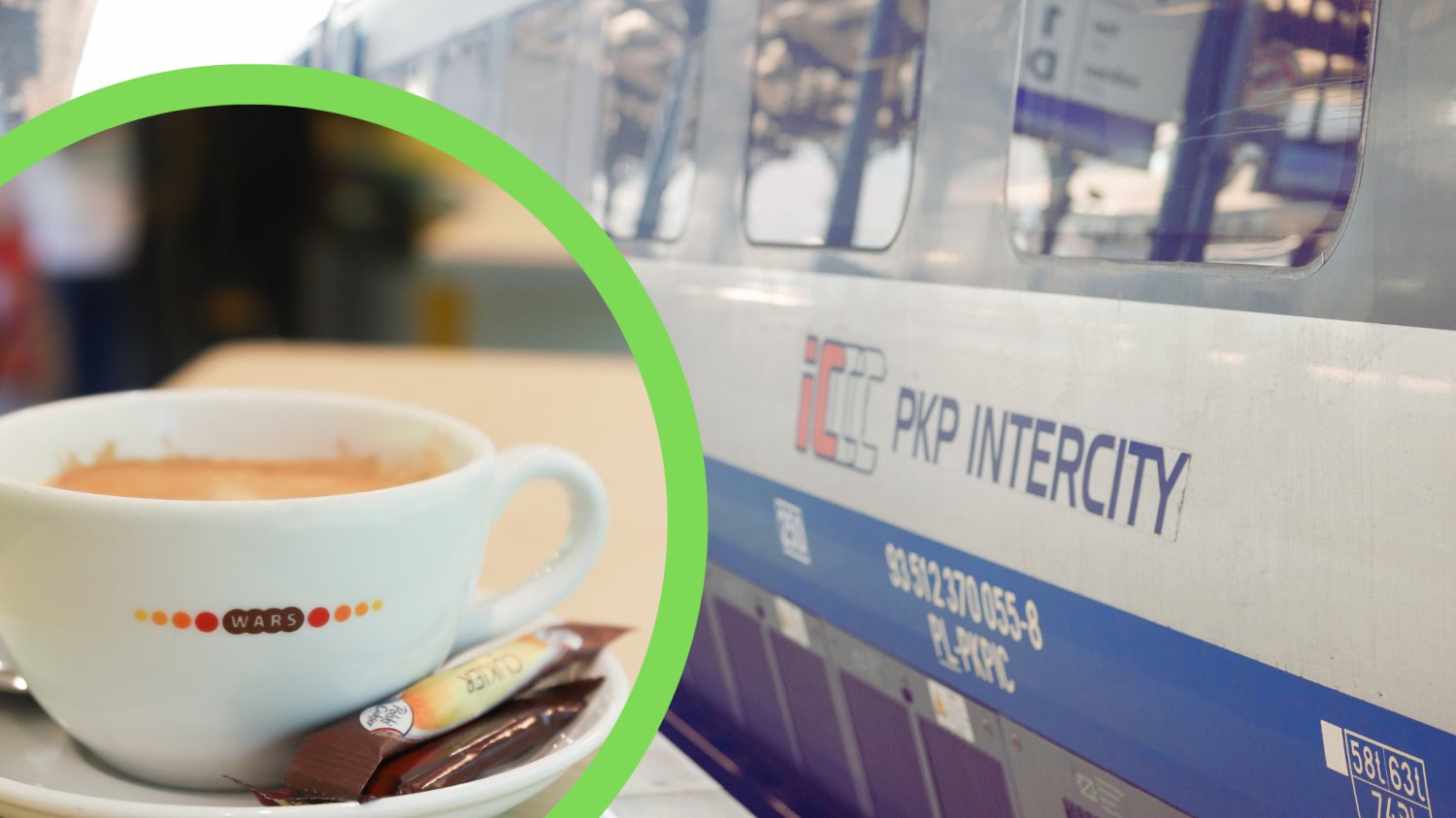 Pociąg PKP Intercity. Kawa z wagonów WARS.