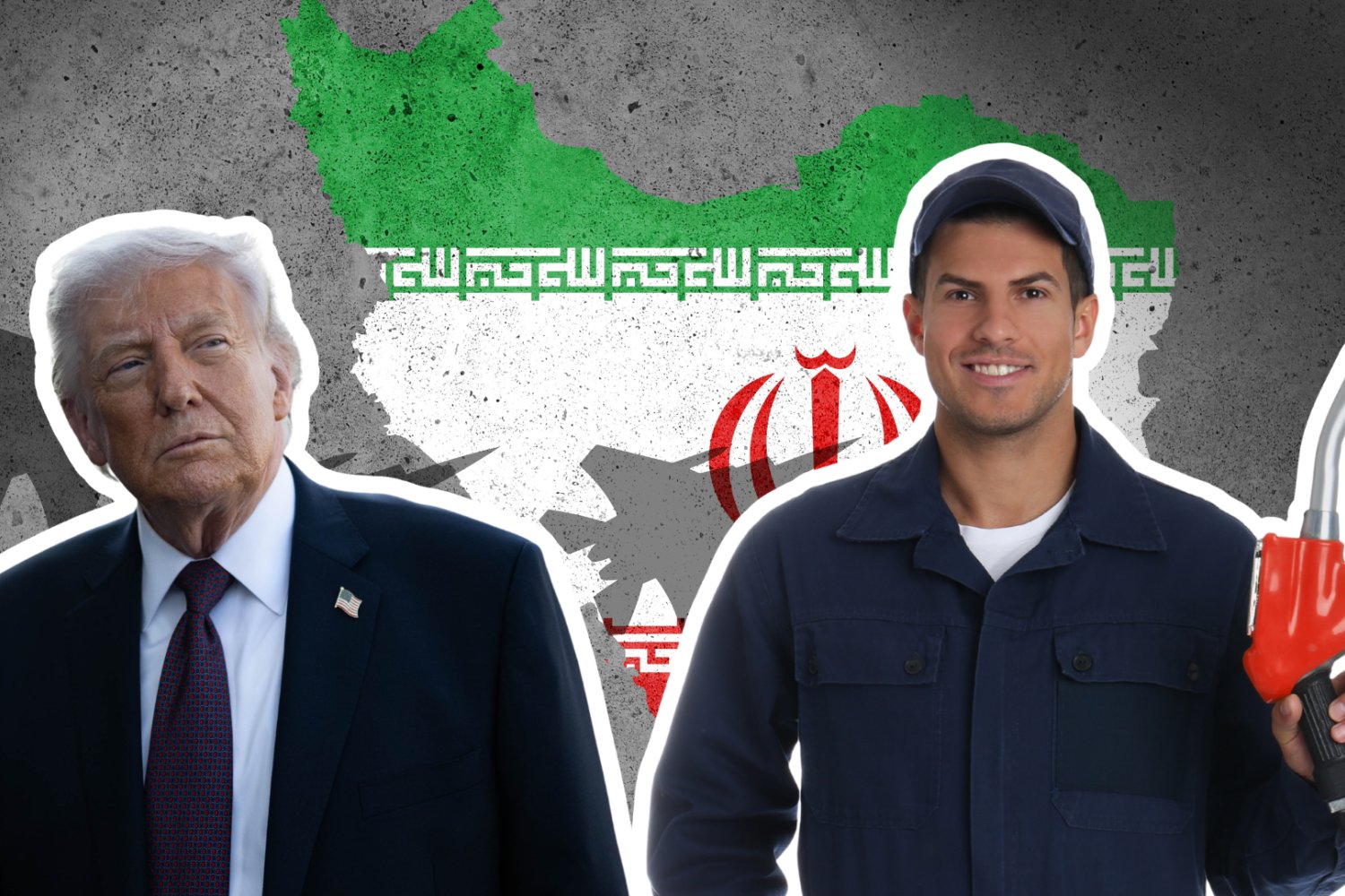 Ceny benzyny mogą ponownie spaść. Sytuacje może uratować Iran Trump, pracownik stacji benzynowej, w tle iran