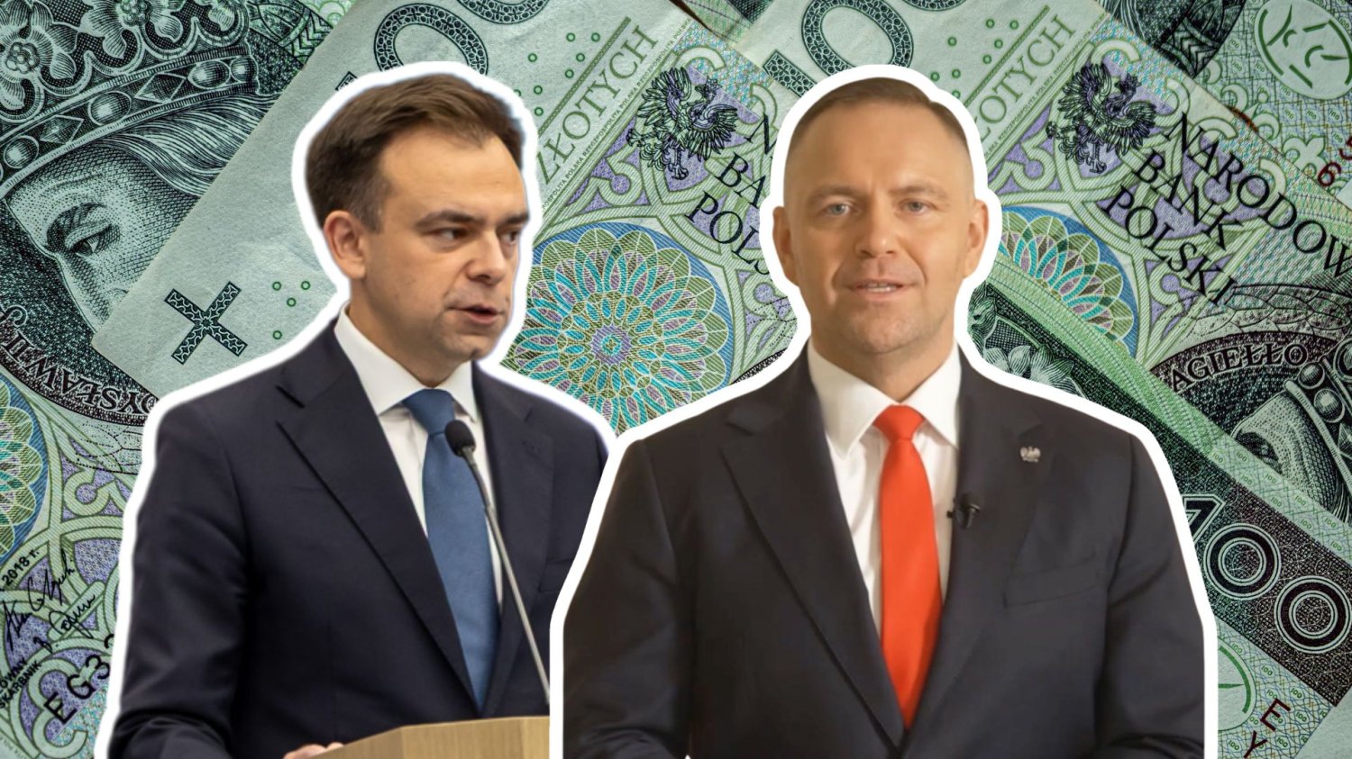 Andrzej Domański, Karol Nawrocki w tle pieniądze.