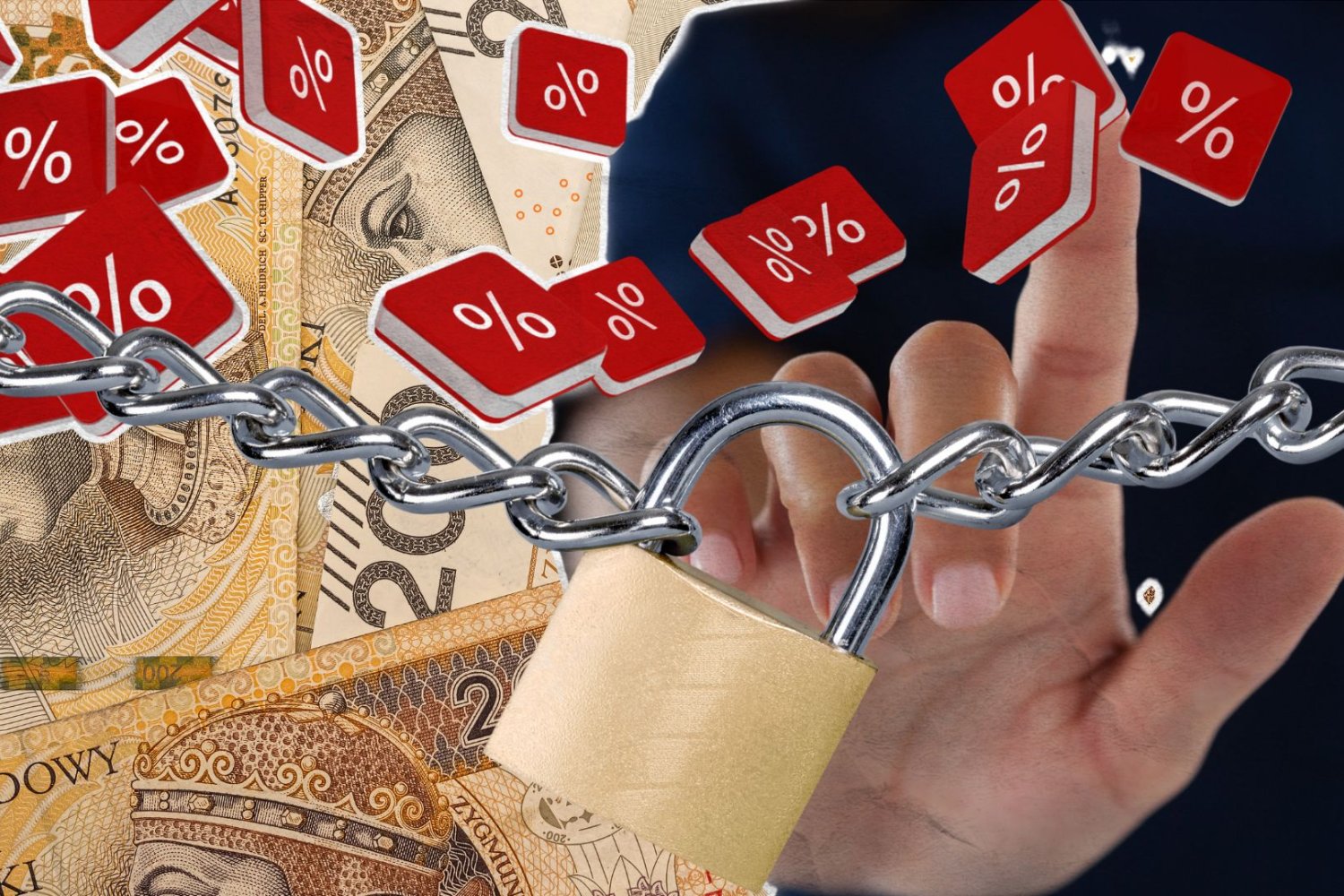 Zablokowanie procentów i pieniądza.