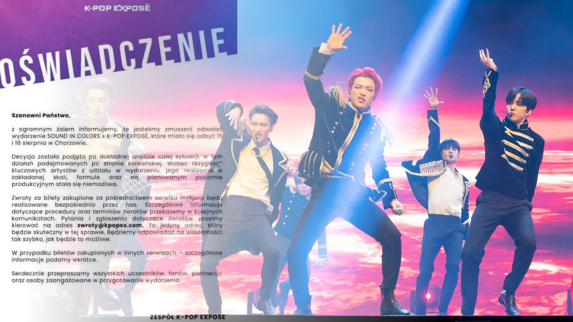 Zespół ATEEZ na scenie w Inglewood w Stanach Zjednoczonych. Oświadczenie o odwołaniu festiwalu w Polsce.